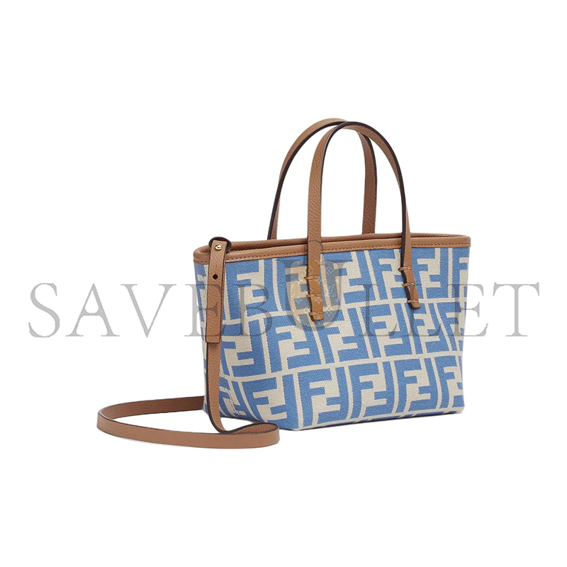 FENDI ROLL FF JACQUARD MINI TOTE BAG 8BS09ANWTF1NPY (18*14*12cm)